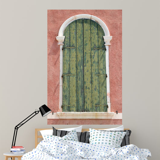 Arc Window with Green Wall Decal