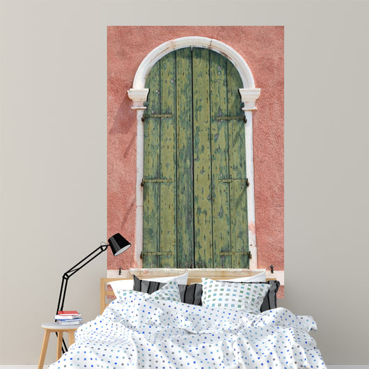 Arc Window with Green Wall Decal