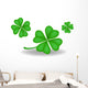 Group of Four-Leaf Clover Shamrocks Illustration Wall Decal