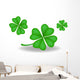 Group of Four-Leaf Clover Shamrocks Illustration Wall Decal