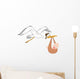 Stork with Baby Wall Decal
