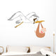 Stork with Baby Wall Decal