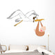 Stork with Baby Wall Decal
