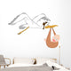 Stork with Baby Wall Decal