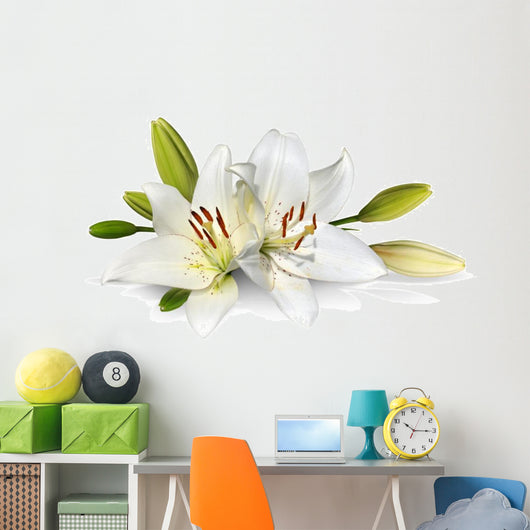 lily flower wall decals Easter Lily Flowers White Wall Decal
