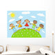 Group Happy Children Wall Decal Design 1