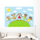 Group Happy Children Wall Decal Design 1