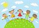 Group Happy Children Wall Decal Design 1