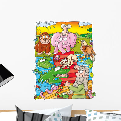Noah's Ark Wall Decal shown on a wall