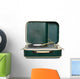 Retro Portable Turntable with Wall Decal