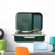 Retro Portable Turntable with Wall Decal