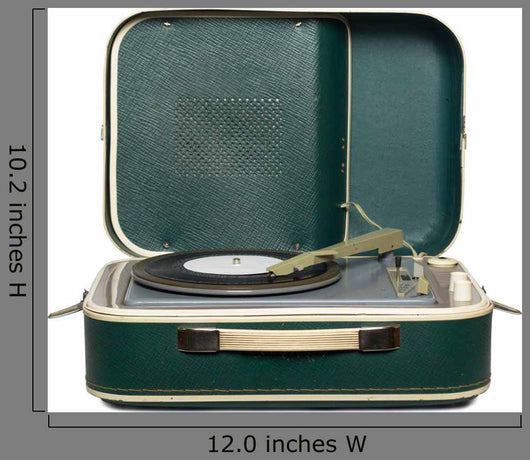 Retro Portable Turntable with Wall Decal