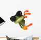 Cool CG Tree Frog Pointing Around Corner Wall Decal