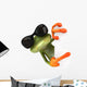 Cool CG Tree Frog Pointing Around Corner Wall Decal