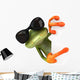 Cool CG Tree Frog Pointing Around Corner Wall Decal