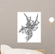 Black and White Dragon Sketch Wall Decal