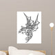 Black and White Dragon Sketch Wall Decal