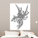 Black and White Dragon Sketch Wall Decal