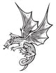 Black and White Dragon Sketch Wall Decal