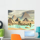 Desert, Oasis, and Pyramids CG Render Wall Decal