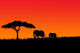 Elephant Red Wall Decal