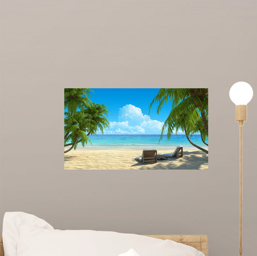 Two Beach Chairs White Wall Decal