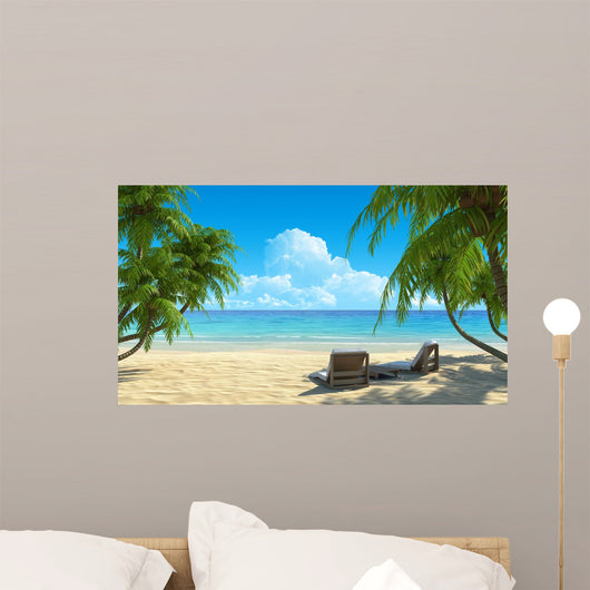 Two Beach Chairs White Wall Decal