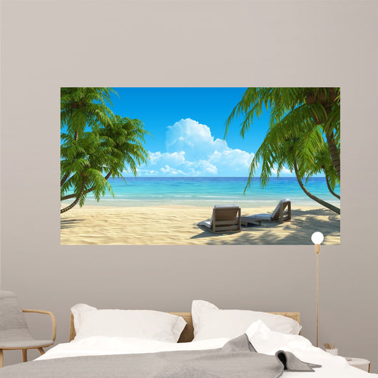 Two Beach Chairs White Wall Decal