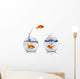 Gold Fish Fishbowl Wall Decal Design 1