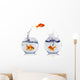 Gold Fish Fishbowl Wall Decal Design 1
