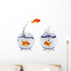 Gold Fish Fishbowl Wall Decal Design 1