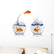 Gold Fish Fishbowl Wall Decal Design 1