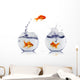 Gold Fish Fishbowl Wall Decal Design 1