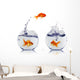 Gold Fish Fishbowl Wall Decal Design 1
