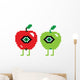 Two Funny Apples Wall Decal
