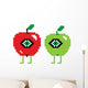 Two Funny Apples Wall Decal