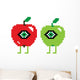 Two Funny Apples Wall Decal