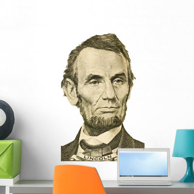 Abraham Lincoln Wall Decal shown on a wall