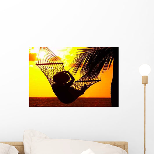 Sunset and Hammock Wall Decal