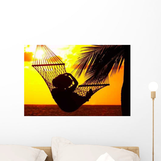 Sunset and Hammock Wall Decal