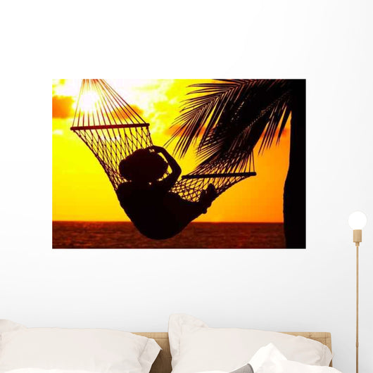 Sunset and Hammock Wall Decal