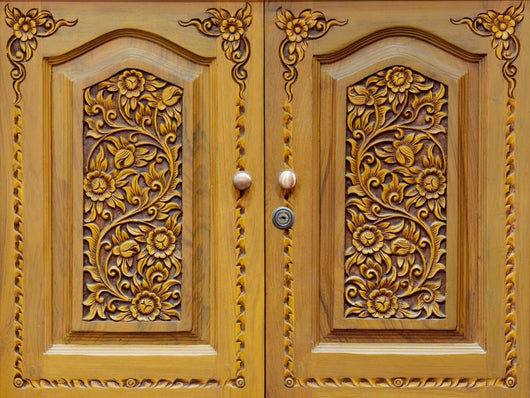 Wooden Carved Doors Closeup Wall Decal