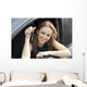 Happy Woman Showing Key Wall Decal