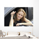 Happy Woman Showing Key Wall Decal