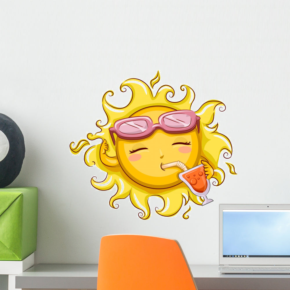 Summer Sun Drink Wall Decal - WallMonkeys.com – Wallmonkeys
