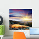 Sun Rays Mountain Landscape Wall Decal