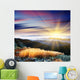 Sun Rays Mountain Landscape Wall Decal