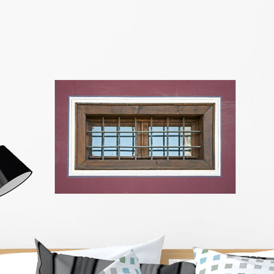 Old Window with Grid Wall Decal shown on a wall