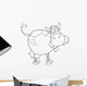 Outlined Farm Dairy Cow Wall Decal
