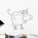 Outlined Farm Dairy Cow Wall Decal